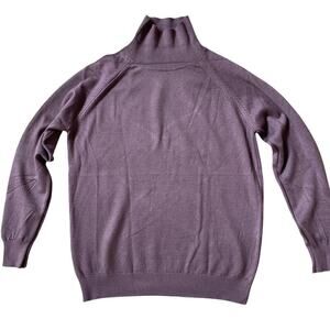 Luxury Cashmere-Feel Turtleneck Sweater | Smoky Plum, Business Capsule, S, M New